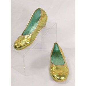 Disney Mulan Girl's Costume Flat Green/Gold Wedge Dress Shoes Size 13/1